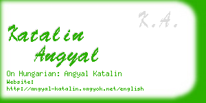 katalin angyal business card